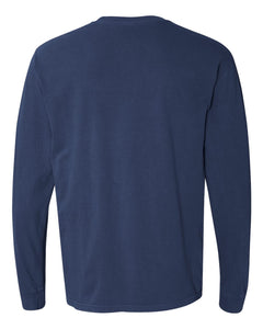 Custom Lake - Garment-Dyed Heavyweight Long Sleeve T-Shirt - Navy