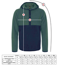 Load image into Gallery viewer, 1/4 Button-Down Hoodie Unisex - Green/Navy (For Embroidery Designs)
