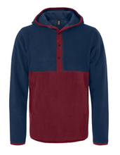 Load image into Gallery viewer, 1/4 Button-Down Hoodie Unisex - Maroon/Navy (For Embroidery Designs)
