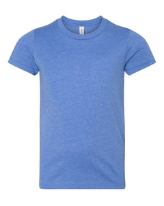 Custom Lake - Youth Jersey Tee Shirt - Heather Columbia Blue