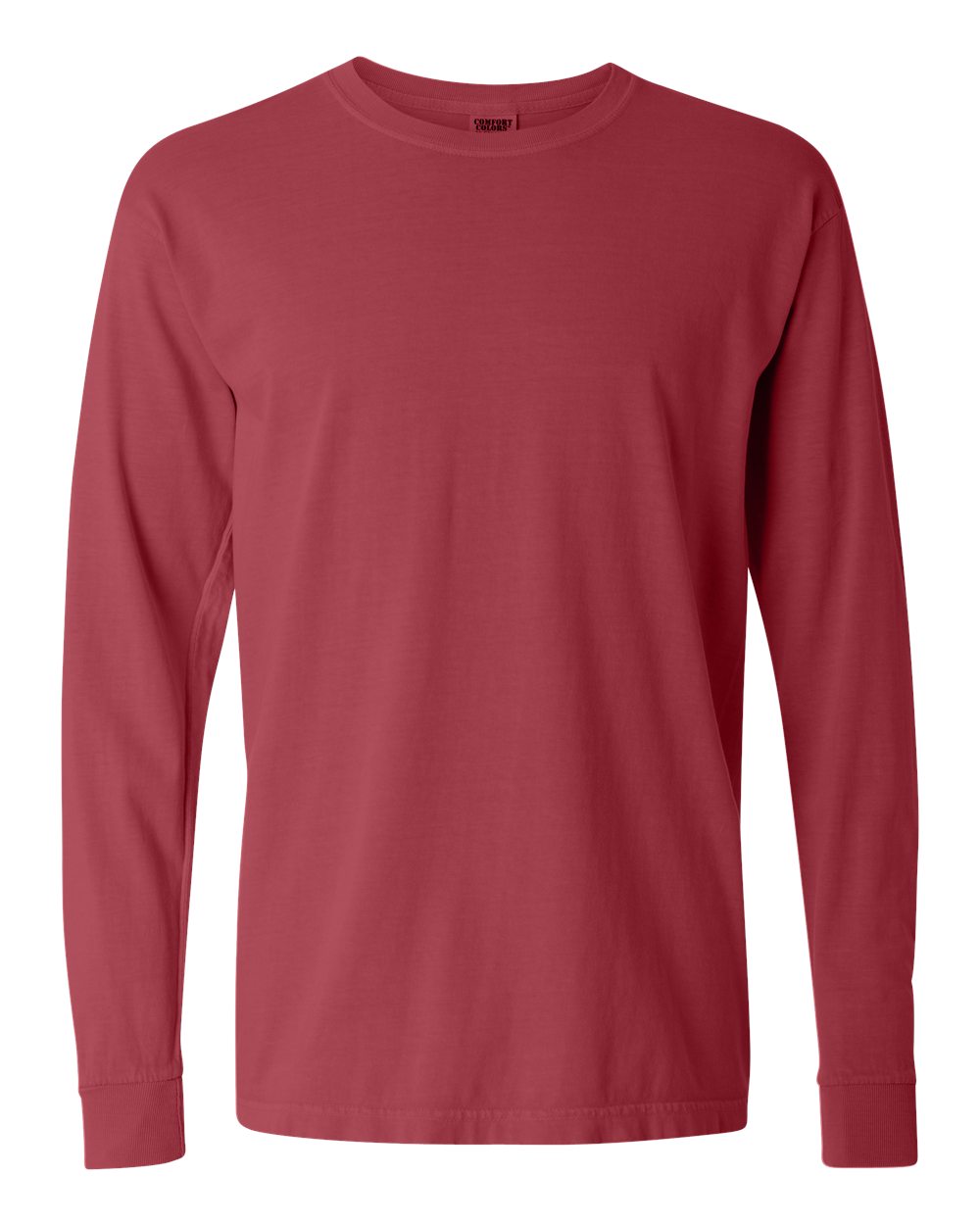 Custom Lake - Garment-Dyed Heavyweight Long Sleeve T-Shirt - Crimson