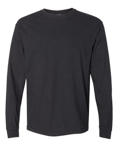 Custom Lake - Garment-Dyed Heavyweight Long Sleeve T-Shirt - Black