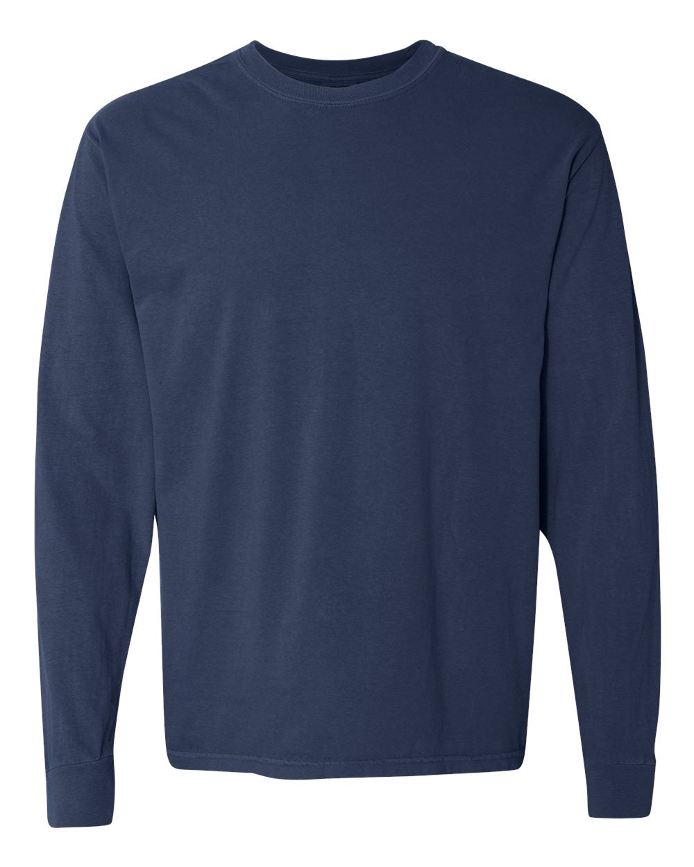 Custom Lake Garment Dyed Heavyweight Long Sleeve T Shirt Navy