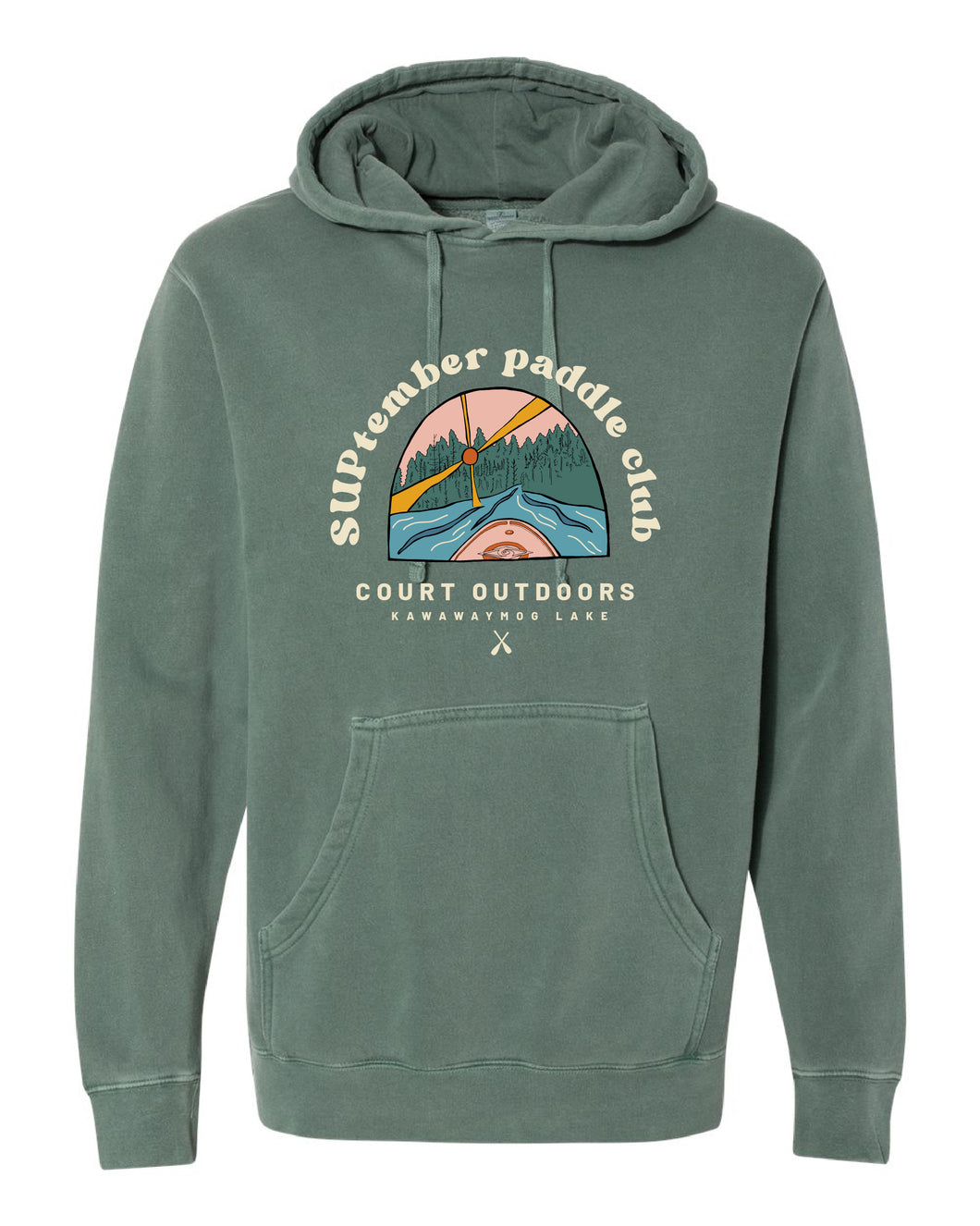 Court Outdoors Vintage Pigment Dyed Hoodie - Alpine Green