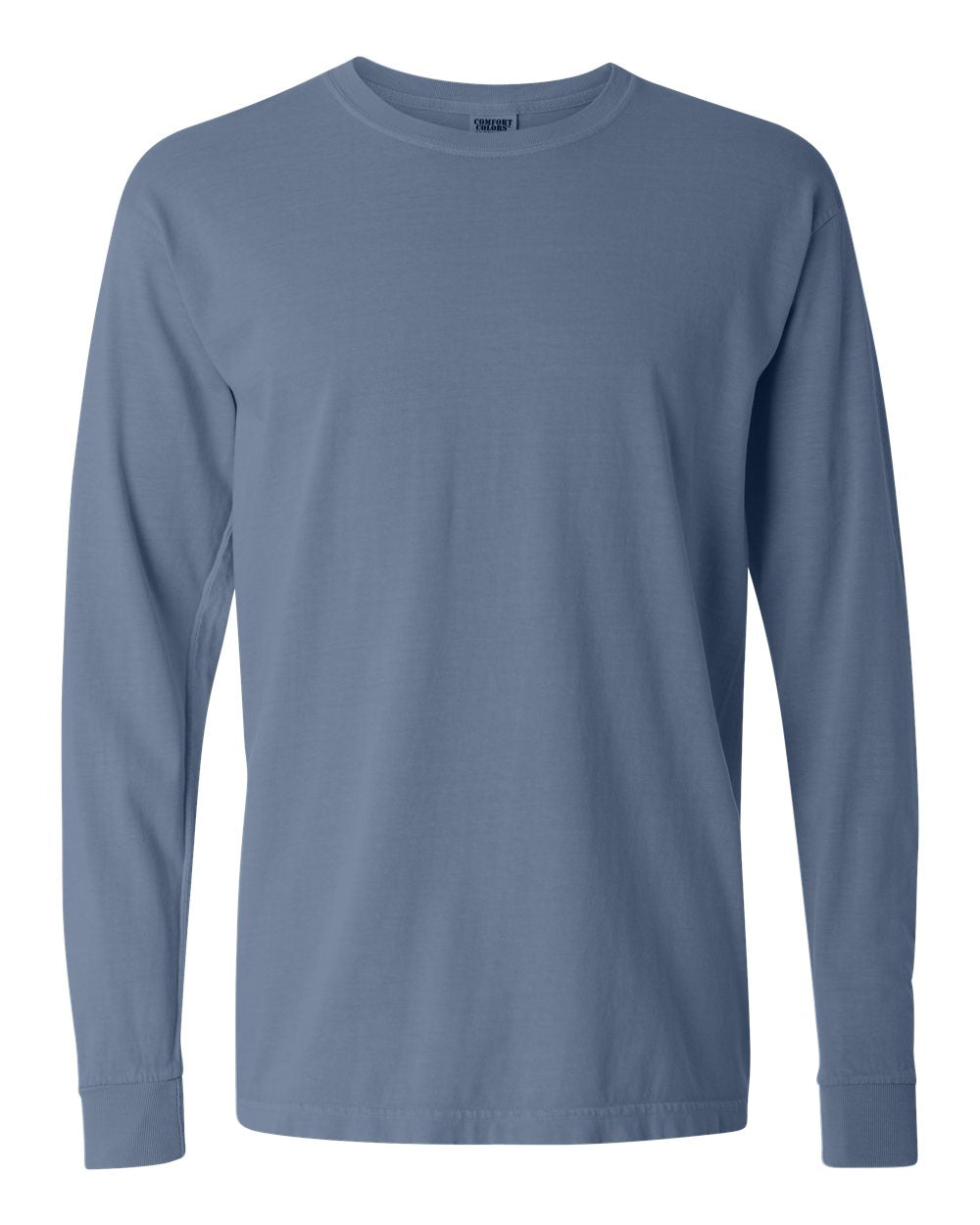 Custom Lake - Garment-Dyed Heavyweight Long Sleeve T-Shirt - Blue Jean