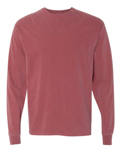 Custom Lake - Garment-Dyed Heavyweight Long Sleeve T-Shirt - Brick
