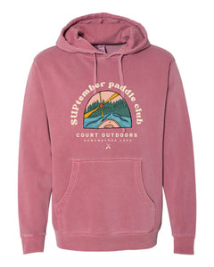 Court Outdoors Vintage Pigment Dyed Hoodie - Maroon / Dusty Rose