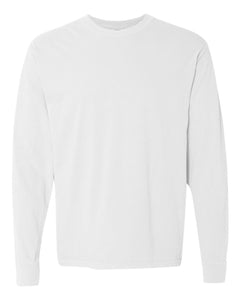 Custom Lake - Garment-Dyed Heavyweight Long Sleeve T-Shirt - White